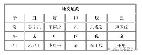 地支藏干記憶法